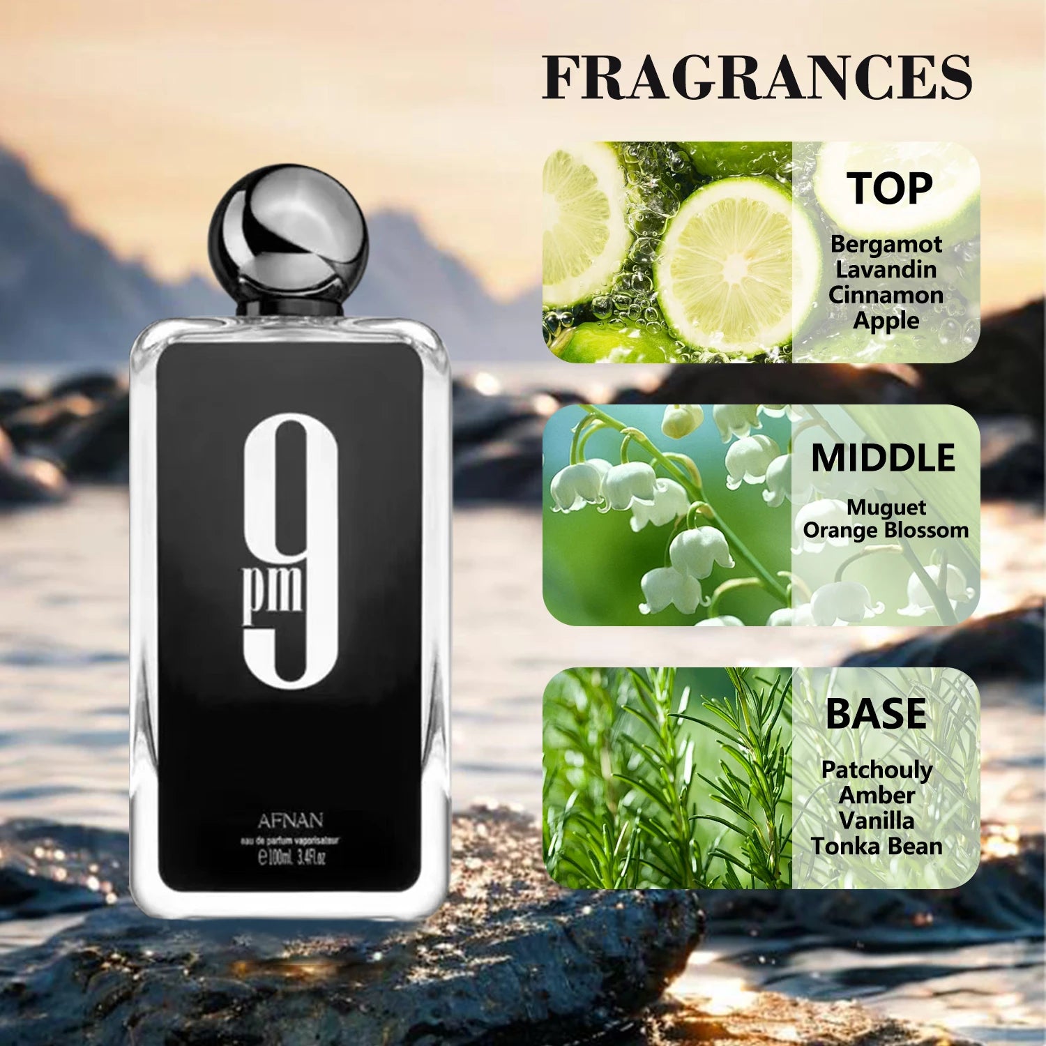100ML Afnan 9 PM Rebel Unisex Eau De Parfum Original Arabic Perfume High Quality Brand Perfume For Men For Women Holiday Gifts