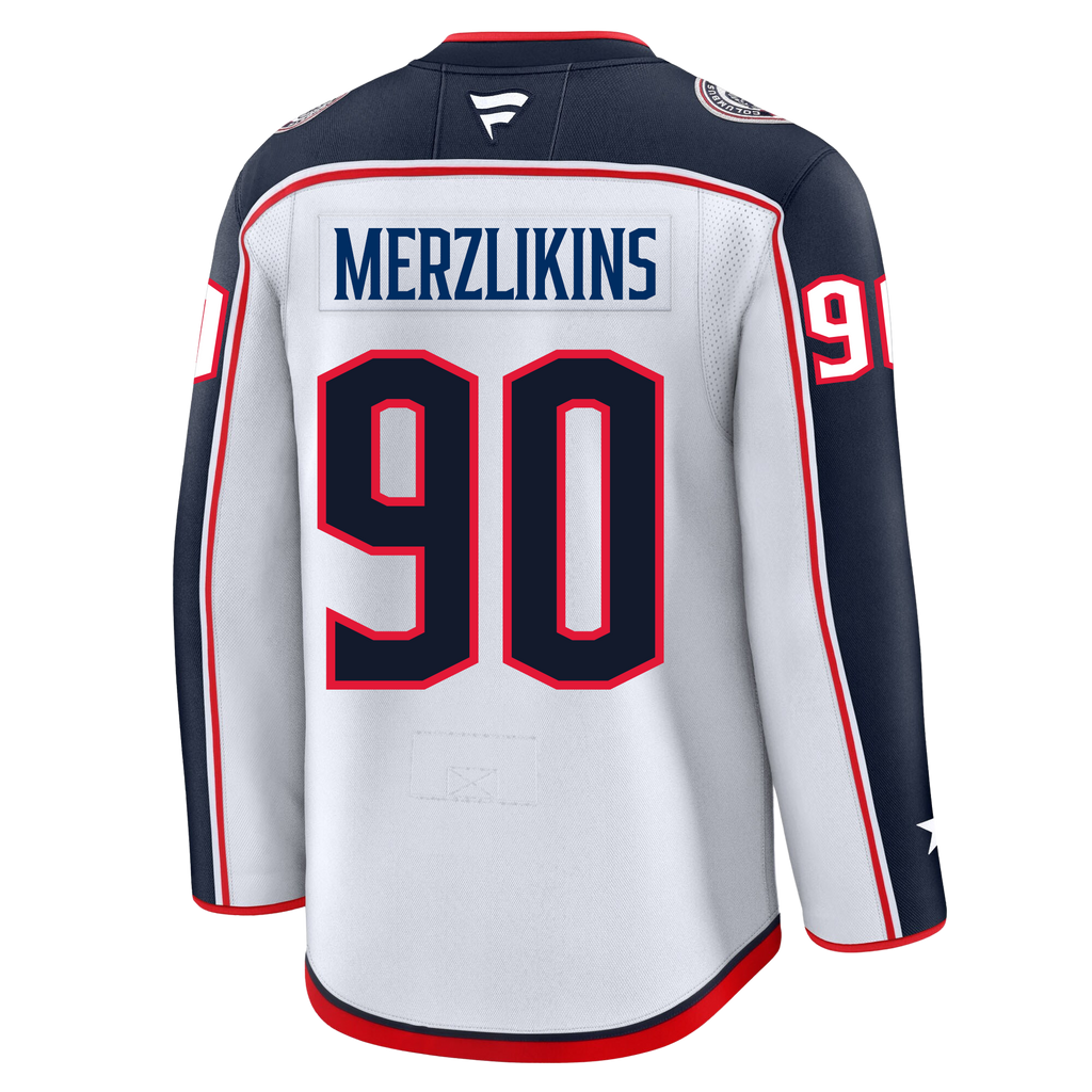 Elvis Merzlikins Columbus Blue Jackets Fanatics Premium Away Jersey