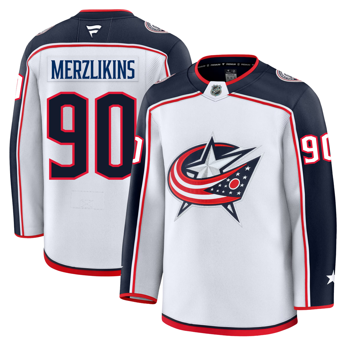 Elvis Merzlikins Columbus Blue Jackets Fanatics Premium Away Jersey