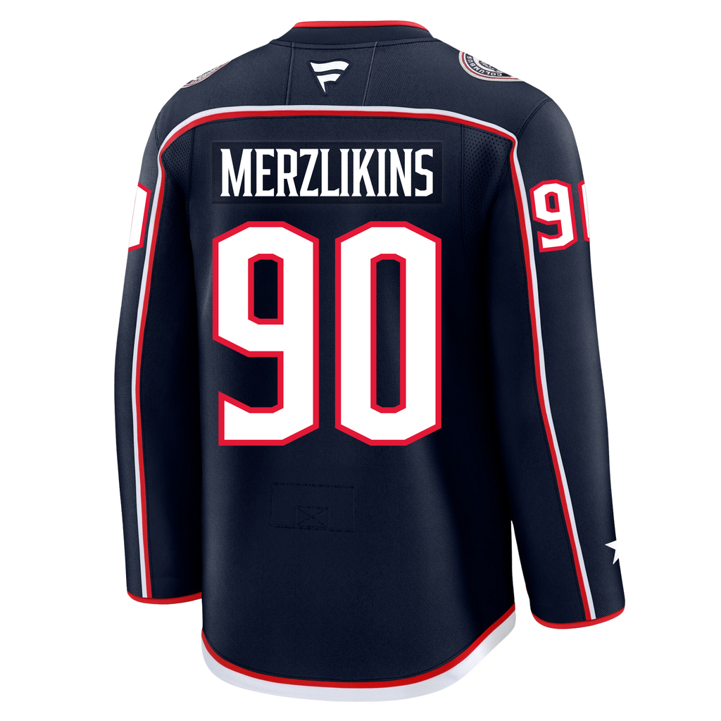 Elvis Merzlikins Columbus Blue Jackets Fanatics Premium Home Jersey