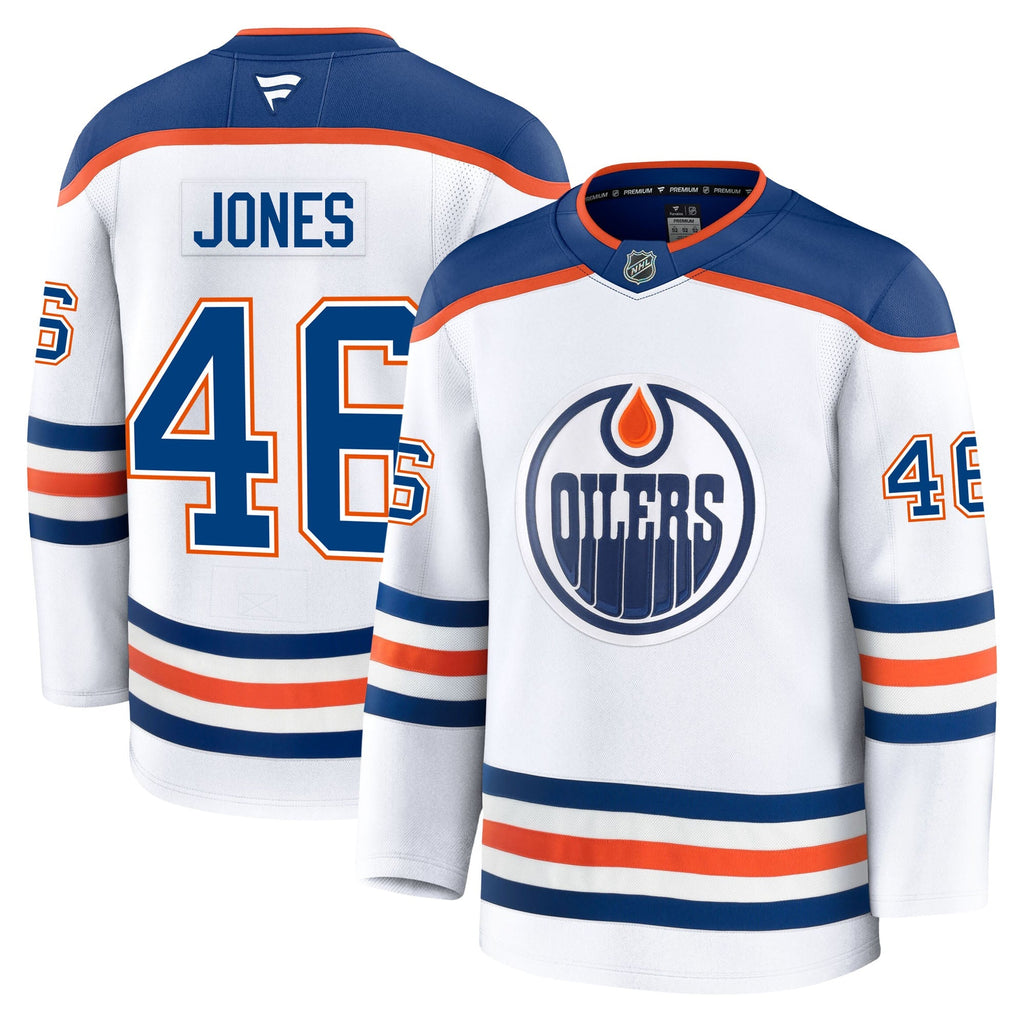 Max Jones Edmonton Oilers Fanatics Premium Away Jersey