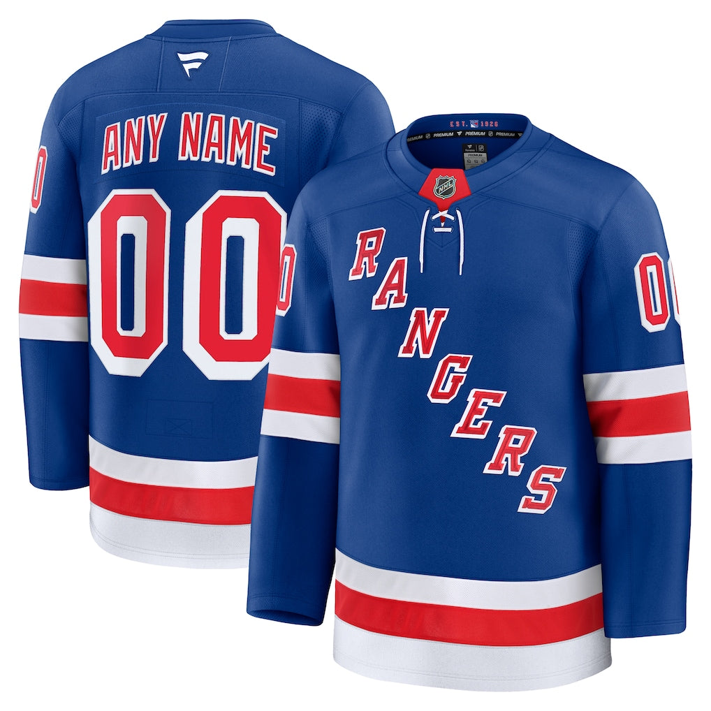Custom New York Rangers Home Premium Jersey - Royal