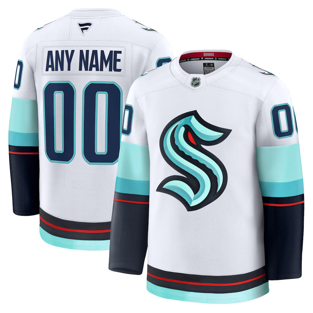 Custom Seattle Kraken Away Premium Jersey - White